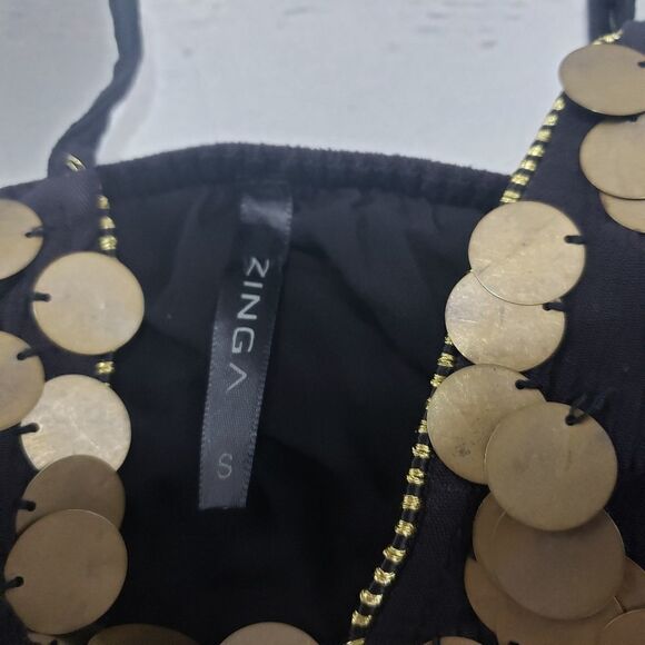 Zinga Dress Size Small Black Sundress Slip Dress - Picture 4 of 5